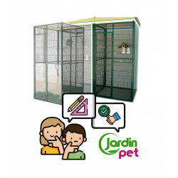 Aviario de jardín verde a...