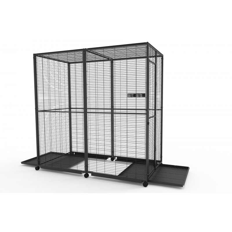Indoor aviary for parrots of 2sqm with casters and mesh roof IMOR® - Biggest Indoor Aviary For Parrots